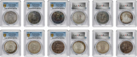 (t) CHINA. Sextet of Memento Dollar (6 Pieces), ND (1927). All PCGS Genuine--Cleaned, AU Details Certified.

1-3) L&M-49; K-608; KM-Y-318a; WS-0163....