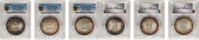 (t) CHINA. Trio of Memento Dollars (3 Pieces), ND (1927). All PCGS Certified.

L&M-49; K-608; KM-Y-318a. 1) PCGS Genuine--Cleaned, Unc Details. WS-0...