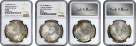 (t) CHINA. Duo of Memento Dollars (2 Pieces), ND (1927). Both NGC MS-62 Certified.

L&M-49; K-608; KM-Y-318a.1. 1) WS-0160. 2) WS-0163.

Estimate:...