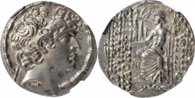 SYRIA. Seleucis & Pieria. Antioch. Aulus Gabinius, proconsul 57-55 B.C. AR Tetradrachm (15.20 gms). NGC AU, Strike: 4/5 Surface: 4/5. Die Shift.

HG...
