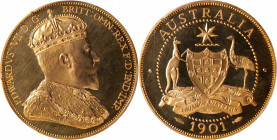 AUSTRALIA. Brass Double Florin Restrike, "1901" (2008). Edward VII. PCGS PROOF-67 Deep Cameo.

KMX-M13a. INA Restrike.

Estimate: USD 60-100
