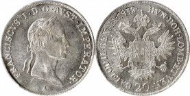 AUSTRIA. 20 Kreuzer, 1832-A. Vienna Mint. Franz II. PCGS MS-62.

KM-2147.

Estimate: USD 100-150