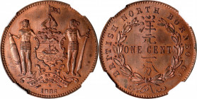 BRITISH NORTH BORNEO. British North Borneo Company. Cent, 1886-H. Heaton Mint. Victoria. NGC SPECIMEN-65 Red Brown.

KM-2; Prid-15.

Estimate: USD...