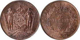 BRITISH NORTH BORNEO. British North Borneo Company. Cent, 1891-H. Heaton Mint. Victoria. PCGS MS-64+ Red Brown.

KM-2; Prid-20.

Estimate: USD 60-...