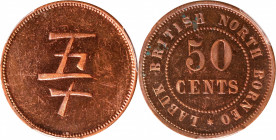 BRITISH NORTH BORNEO. Labuk Planting Company Copper 50 Cents Token, ND (before 1924). PCGS PROOF-62 Red.

LaWe-669b; Prid-40.

Estimate: USD 200-3...