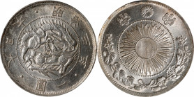 JAPAN. Yen, Year 3 (1870). Osaka Mint. Mutsuhito (Meiji). ANACS MS-61.

KM-Y-5.1; JNDA-01-9; JC-09-9-1. Old type 1 with common "yen".

Estimate: U...
