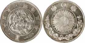 JAPAN. Yen, Year 3 (1870). Osaka Mint. Mutsuhito (Meiji). PCGS Genuine--Cleaned, Unc Details.

KM-Y-5.1; JNDA-01-9; JC-09-9-1. Type 2 variety. 

E...