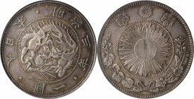 JAPAN. Yen, Year 3 (1870). Osaka Mint. Mutsuhito (Meiji). PCGS AU-58.

KM-Y-5.1; JNDA-01-9; JC-09-9-1.

Estimate: USD 300-500