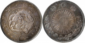 JAPAN. Yen, Year 3 (1870). Osaka Mint. Mutsuhito (Meiji). PCGS AU-58.

KM-Y-5.1; JNDA-01-9; JC-09-9-1.

Estimate: USD 300-500