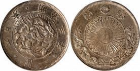 JAPAN. Yen, Year 3 (1870). Osaka Mint. Mutsuhito (Meiji). PCGS AU-55.

KM-Y-5.1; JNDA-01-9; JC-09-9-1. Type 1 with border.

Estimate: USD 300-500