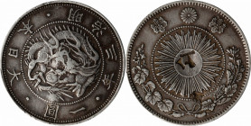 JAPAN. Yen, Year 3 (1870). Osaka Mint. Mutsuhito (Meiji). PCGS Genuine--Chopmark, VF Details.

KM-Y-5.1; JNDA-01-9; JC-09-9-1. Type 1. 

Estimate:...