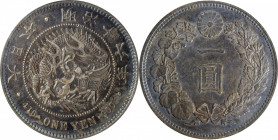 JAPAN. Yen, Year 16 (1883). Osaka Mint. Mutsuhito (Meiji). PCGS AU-55.

KM-Y-A25.2; JNDA-01-10; JC-09-10-1.

Estimate: USD 300-450