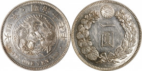 JAPAN. Yen, Year 17 (1884). Osaka Mint. Mutsuhito (Meiji). PCGS AU-58.

KM-Y-A25.2; JNDA-01-10; JC-09-10-1.

Estimate: USD 300-500