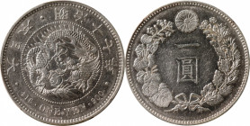 JAPAN. Yen, Year 17 (1884). Osaka Mint. Mutsuhito (Meiji). PCGS AU-53.

KM-Y-A25.3; JNDA-01-10A; JC-09-10-2. 

Estimate: USD 60-100