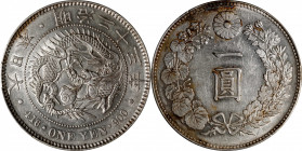 JAPAN. Yen, Year 23 (1890). Osaka Mint. Mutsuhito (Meiji). PCGS AU-58.

KM-Y-A25.3; JNDA-01-10A; JC-09-10-2.

Estimate: USD 150-250