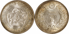 JAPAN. Yen, Year 29 (1896). Osaka Mint. Mutsuhito (Meiji). PCGS MS-61.

KM-Y-A25.3; JNDA-01-10A; JC-09-10-2.

Estimate: USD 300-500