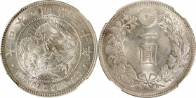 JAPAN. Yen, Year 30 (1897). Osaka Mint. Mutsuhito (Meiji). NGC MS-62.

KM-Y-A25.3; JNDA-01-10A; JC-09-10-2.

Estimate: USD 200-400