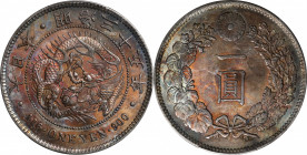 JAPAN. Yen, Year 35 (1902). Osaka Mint. Mutsuhito (Meiji). PCGS MS-62.

KM-Y-A25.3; JNDA 01-10A; JC-09-10-2. 

Estimate: USD 200-300