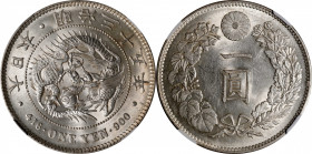 JAPAN. Yen, Year 35 (1902). Osaka Mint. Mutsuhito (Meiji). NGC MS-62.

KM-Y-A25.3; JNDA-01-10A; JC-09-10-2.

Estimate: USD 300-500