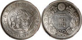 JAPAN. Yen, Year 35 (1902). Osaka Mint. Mutsuhito (Meiji). NGC MS-61.

KM-Y-A25.3; JNDA-01-10A; JC-09-10-2.

Estimate: USD 200-400