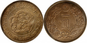 JAPAN. Yen, Year 35 (1902). Osaka Mint. Mutsuhito (Meiji). PCGS Genuine--Questionable Color, Unc Details.

KM-Y-A25.3; JNDA-01-10A; JC-09-10-2.

E...