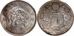 JAPAN. Yen, Year 35 (1902). Osaka Mint. Mutsuhito (Meiji). NGC AU-55.

KM-Y-A25.3; JNDA-01-10A; JC-09-10-2.

Estimate: USD 150-250