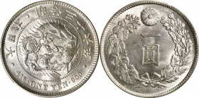 JAPAN. Yen, Year 36 (1903). Osaka Mint. Mutsuhito (Meiji). PCGS MS-63.

KM-Y-A25.3; JNDA-01-10A; JC-09-10-2.

Estimate: USD 300-400