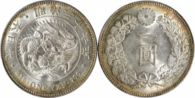 JAPAN. Yen, Year 36 (1903). Osaka Mint. Mutsuhito (Meiji). PCGS MS-62.

KM-Y-A25.3; JNDA-01-10A; JC-09-10-2.

Estimate: USD 200-300