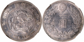 JAPAN. Yen, Year 37 (1904). Osaka Mint. Mutsuhito (Meiji). NGC MS-63.

KM-Y-A25.3; JNDA-01-10A; JC-09-10-2. 

Estimate: USD 300-450