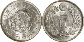 JAPAN. Yen, Year 37 (1904). Osaka Mint. Mutsuhito (Meiji). PCGS MS-62.

KM-Y-A25.3; JNDA 01-10A; JC-09-10-2.

Estimate: USD 300-400