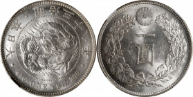JAPAN. Yen, Year 38 (1905). Osaka Mint. Mutsuhito (Meiji). NGC MS-63.

KM-Y-A25.3; JNDA-01-10A; JC-09-10-2.

Estimate: USD 300-500