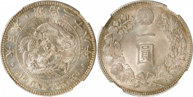 JAPAN. Yen, Year 38 (1905). Osaka Mint. Mutsuhito (Meiji). NGC MS-62.

KM-Y-A25.3; JNDA-01-10A; JC-09-10-2.

Estimate: USD 200-400