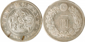 JAPAN. Yen, Year 38 (1905). Osaka Mint. Mutsuhito (Meiji). PCGS AU-58.

KM-Y-A25.3; JNDA-01-10A; JC-09-10-2.

Estimate: USD 60-100