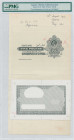 GREECE: Progressive proofs of face of 5 Pounds (ND 1926) in black on white paper attached on grid paper. Printed by TDLR. Annotations by the printer. ...
