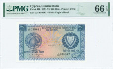 GREECE: 250 Mils (1.6.1972) in blue on multicolor unpt with fruits at left and Arms at right. S/N: "I/35 058682". WMK: Eagle head. Printed by (BWC). I...