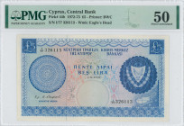 GREECE: 5 Pounds (1.11.1972) in blue on multicolor unpt with Coat of Arms at right. S/N: "I/77 326113". WMK: Eagle head. Printed by (BWC). Inside hold...