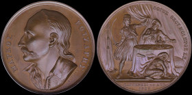 GREECE: Bronze commemorative medal {1823 (1836)} from the collection of medals that were engraved by Konrad Lange. Bust of Markos Mpotsaris facing lef...