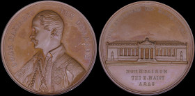 GREECE: Bronze medal (1837 dated) commemorating the contributors of the University of Athens. King Otto on obverse. The view of University with inscri...