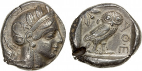 ATTICA: Athens, AR tetradrachm (16.96g), ca. 440-404 BC, S-2526, HGC-4/1597, helmeted head of Athena right // owl standing right, head facing, olive s...