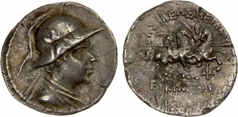 BACTRIA: Eukratides I Megas, ca. 170-145 BC, AR drachm (4.01g), Bop-7G, HGC-12/1...