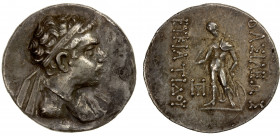 BACTRIA: Eukratides II Soter, ca. 145-140 BC, AR tetradrachm (15.25g), Bop-1L, HGC-12/161, diademed and draped bust right // Apollo standing facing wi...