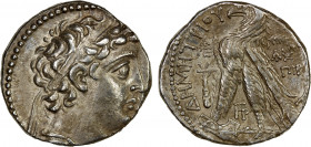SELEUKID KINGDOM: Demetrios II, second reign, 129-125 BC, AR tetradrachm (14.22g), Tyre, SE 183 BC (130/29 BC), SC-2195.1b, diademed and draped bust r...