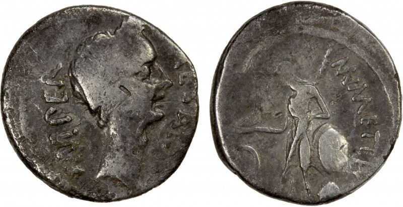 ROMAN IMPERATORIAL PERIOD: Julius Caesar, as dictator, AR denarius (3.54g), Rome...