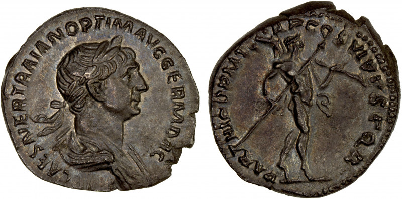 ROMAN EMPIRE: Trajan, 98-117 AD, AR denarius (3.61g), Rome, 116-117 AD, RIC-331,...