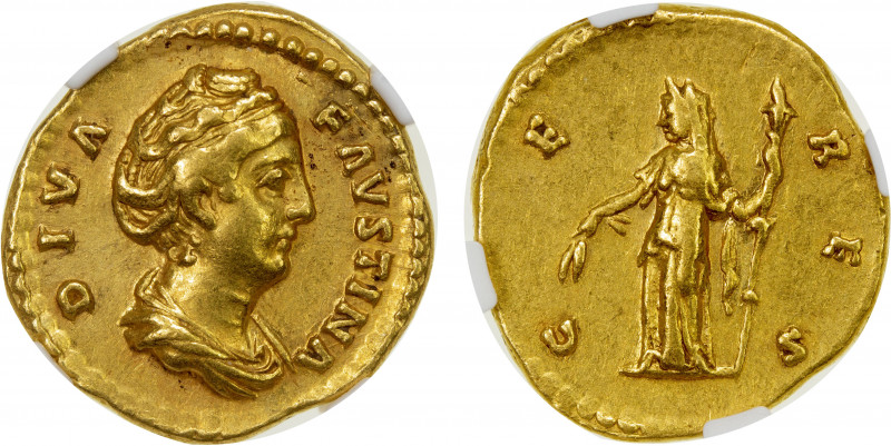 ROMAN EMPIRE: Diva Faustina I, died 140 AD, AV aureus (7.25g), Rome, RIC-378a (A...