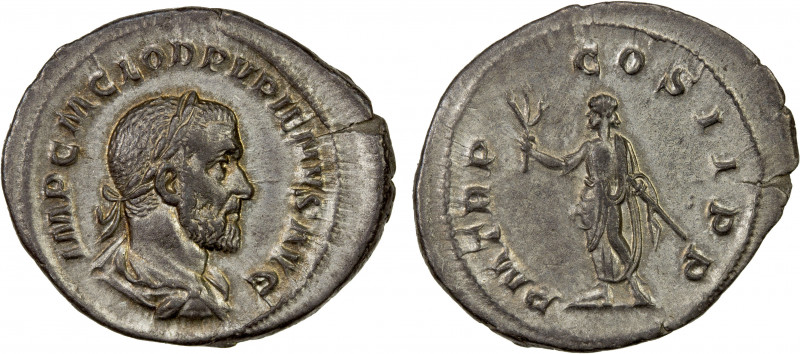 ROMAN EMPIRE: Pupienus, April-July 238, AR denarius (2.92g), Rome, RIC-5, laurea...