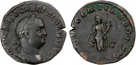 ROMAN EMPIRE: Balbinus, April-July 238, AE sestertius (18.76g), Rome, RIC-19, laureate, draped and cuirassed bust right, IMP CAES D CAEL BALBINVS AVG ...