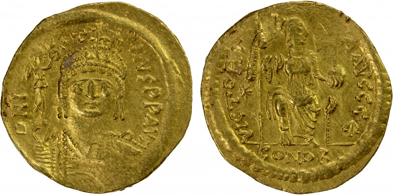 BYZANTINE EMPIRE: Justin II, 565-578, AV solidus (4.48g), Constantinople, S-345,...