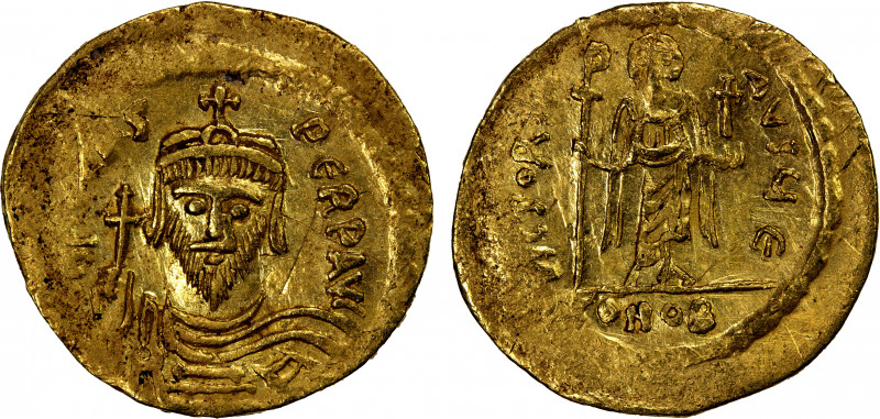 BYZANTINE EMPIRE: Phocas, 602-610, AV solidus (4.46g), Constantinople, S-618, bu...