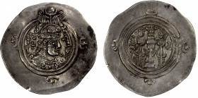 SASANIAN KINGDOM: Queen Boran, 630-631, AR drachm (4.06g), GW (Gorgan), year 1, G-228, Saeedi-303, Sunrise-1005, fine style, delicately engraved dies ...